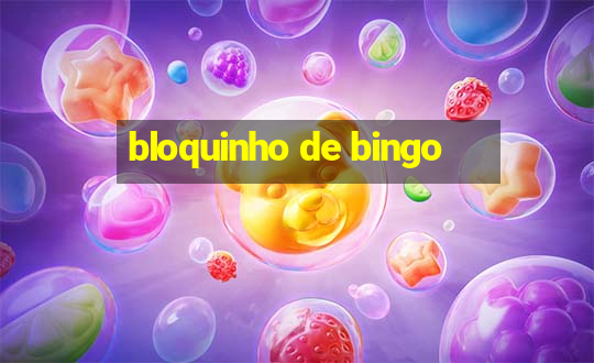 bloquinho de bingo