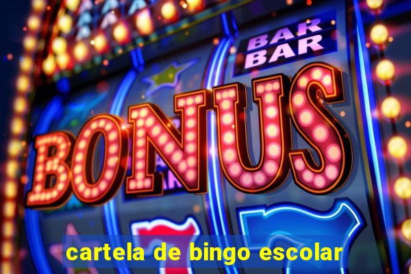 cartela de bingo escolar