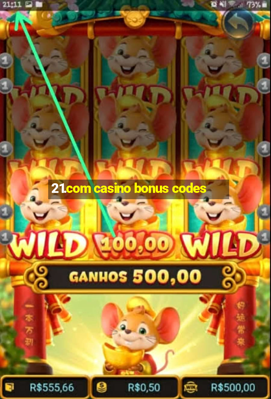 21.com casino bonus codes