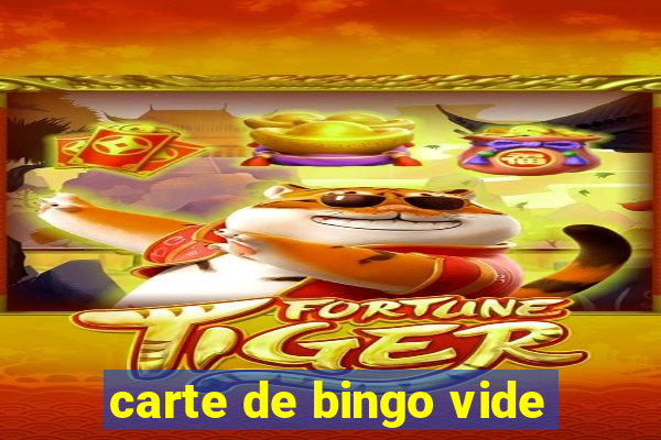 carte de bingo vide