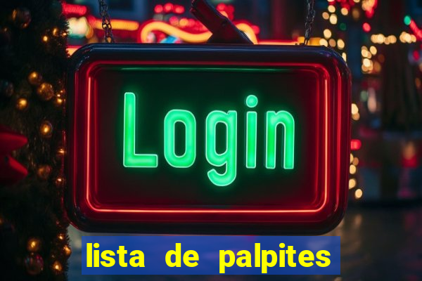 lista de palpites jogos de hoje