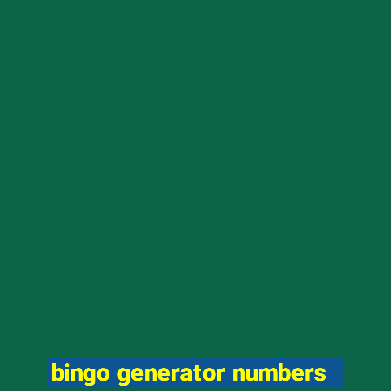 bingo generator numbers