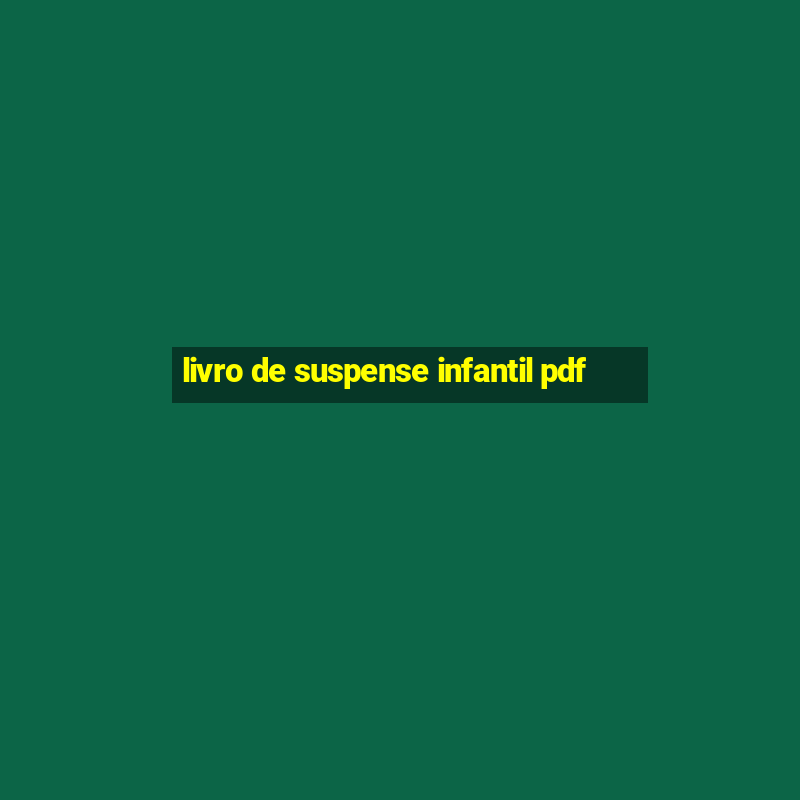 livro de suspense infantil pdf