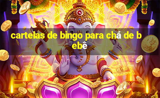 cartelas de bingo para chá de bebê