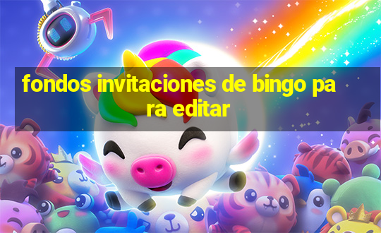 fondos invitaciones de bingo para editar