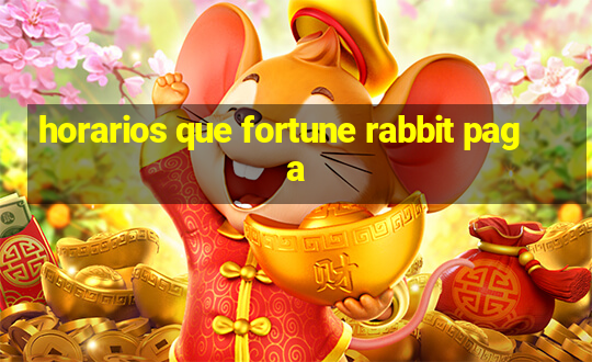 horarios que fortune rabbit paga