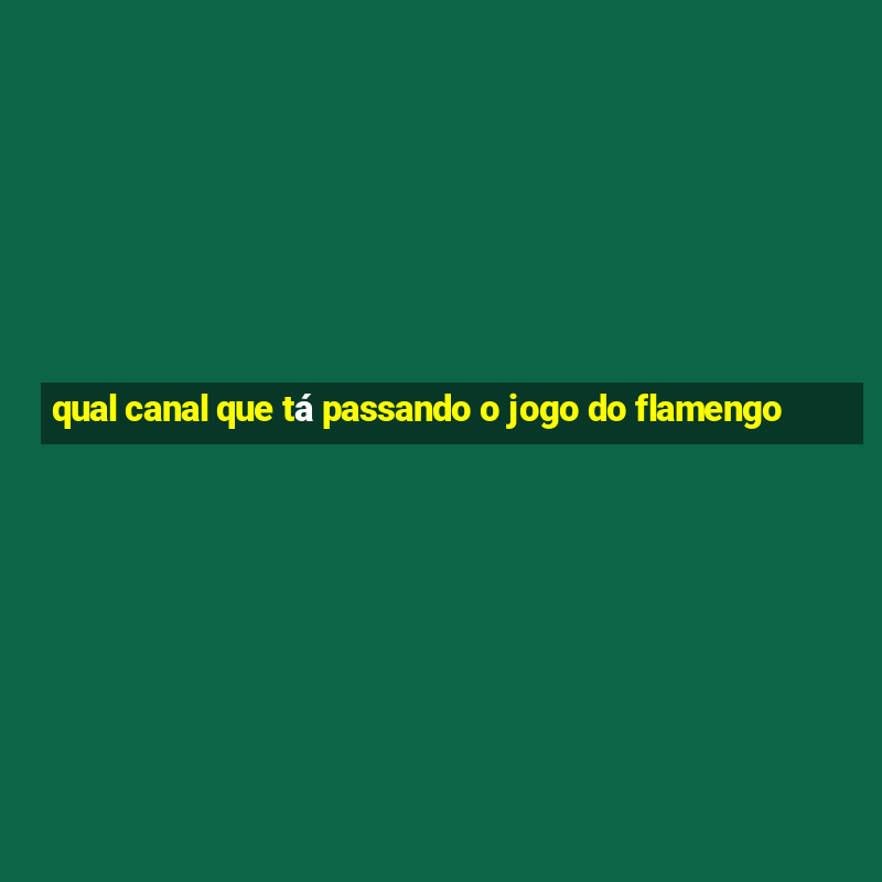 qual canal que tá passando o jogo do flamengo