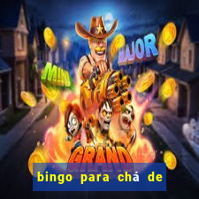 bingo para chá de bebê para imprimir grátis