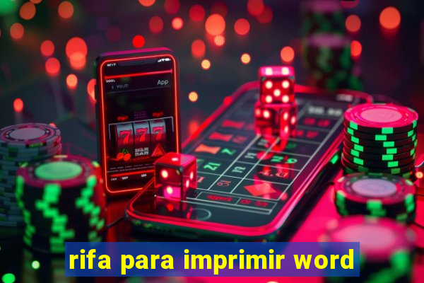 rifa para imprimir word