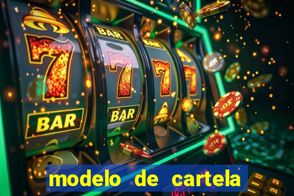 modelo de cartela para bingo