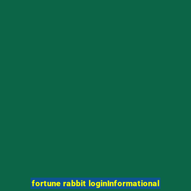 fortune rabbit loginInformational