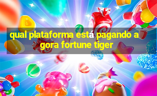 qual plataforma está pagando agora fortune tiger