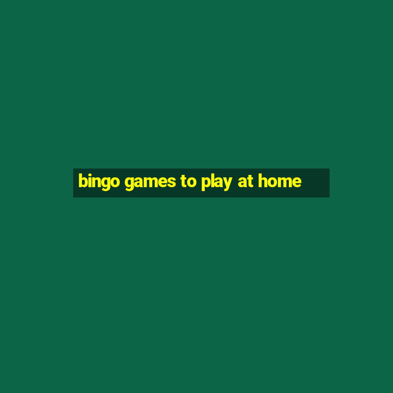 bingo games to play at home