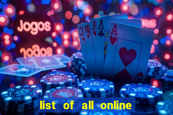 list of all online bingo sites