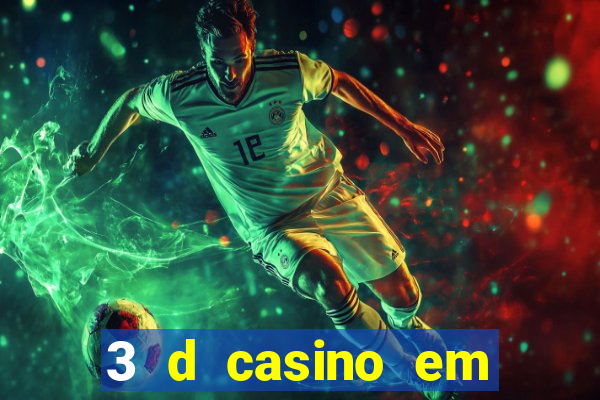 3 d casino em movimento com baralho