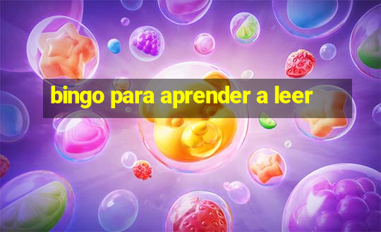 bingo para aprender a leer