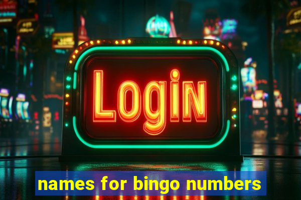 names for bingo numbers