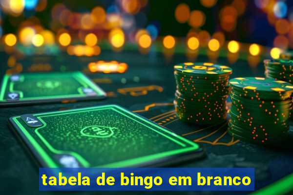 tabela de bingo em branco