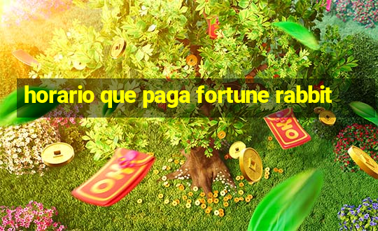 horario que paga fortune rabbit