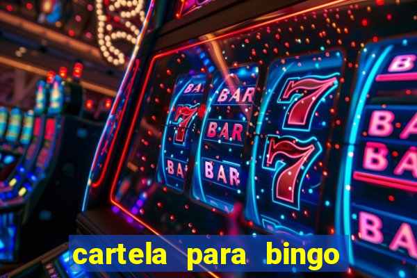 cartela para bingo em branco