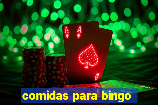 comidas para bingo