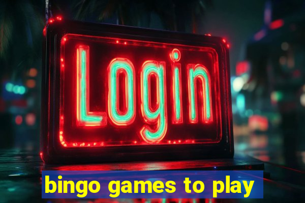 bingo games to play