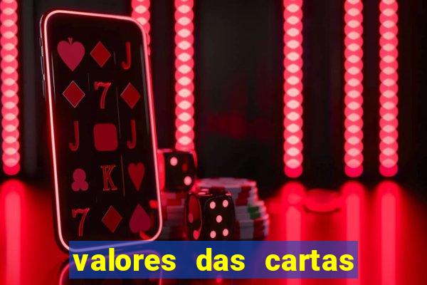 valores das cartas no 21