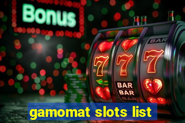 gamomat slots list