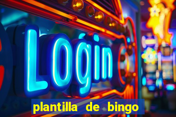 plantilla de bingo para editar