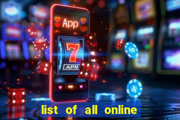 list of all online bingo sites