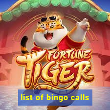 list of bingo calls