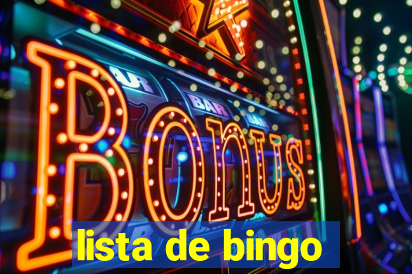 lista de bingo