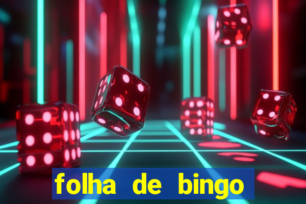 folha de bingo para imprimir