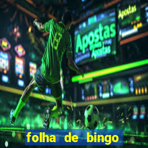 folha de bingo para imprimir